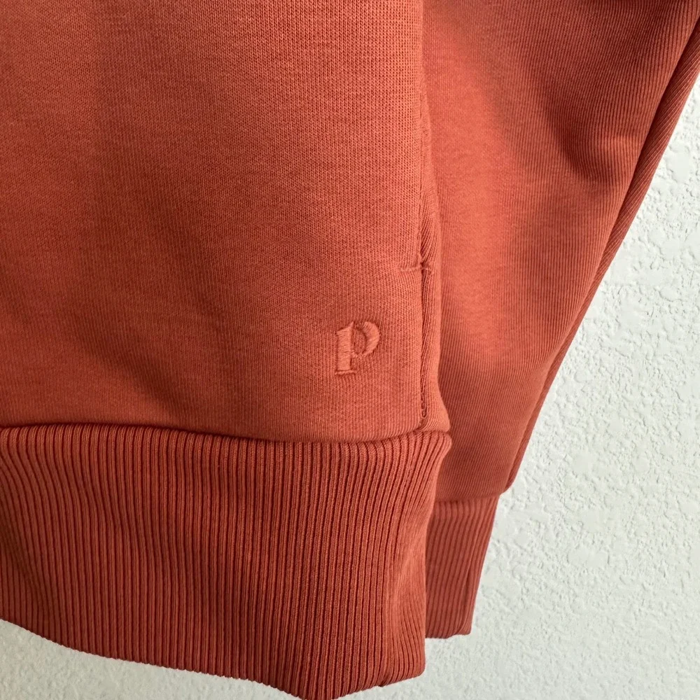 Pact Mens XL Burnt Orange‎ Organic Cotton Fleece Crewneck Sweatshirt Pockets - Picture 3 of 9
